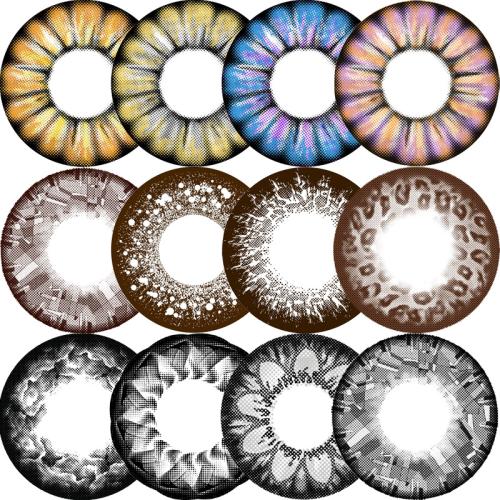 不寻常的图案几乎总是使用完全不透明的隐形眼镜染料